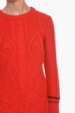 WHITE LINE Bodycon Long Sleeve Wool Dress