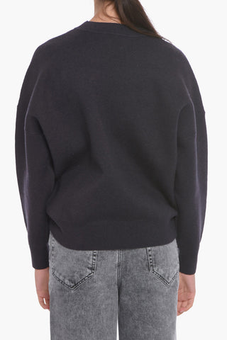 ETOILE Cotton-blend ADISON Crewneck Sweater with Jacquard Logo