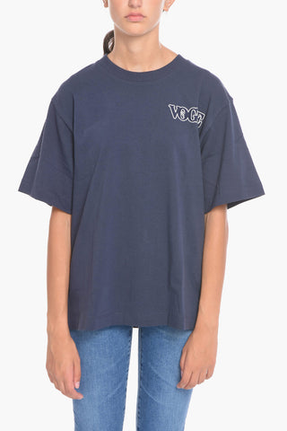 VOGUE Relaxed Fit Crew-Neck T-shirt With Embroidery