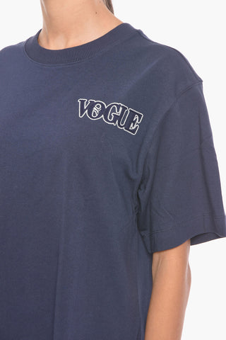 VOGUE Relaxed Fit Crew-Neck T-shirt With Embroidery