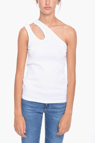 Ribbed Stretch Cotton TOYA One-Shoulder Top