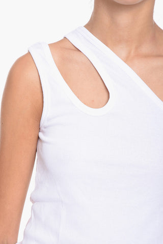 Ribbed Stretch Cotton TOYA One-Shoulder Top