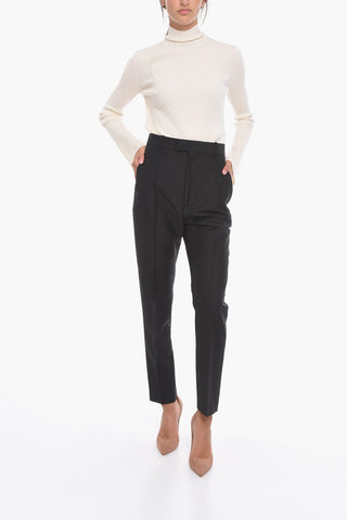 4 Pocket Mohair Blend Pants with Belt Loops