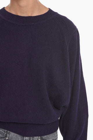 ETOILE Wool-blend CHARLISE Crewneck Sweater with Puffed Sleeves