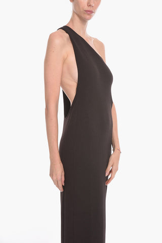 One-shoulder COMPACT Viscose Blend Maxidress