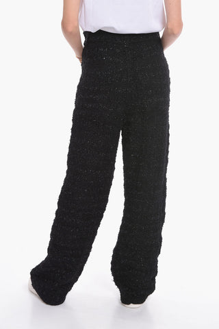 Pantaloni Baggy in Tweed Texturizzato