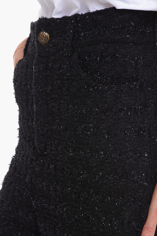 Pantaloni Baggy in Tweed Texturizzato