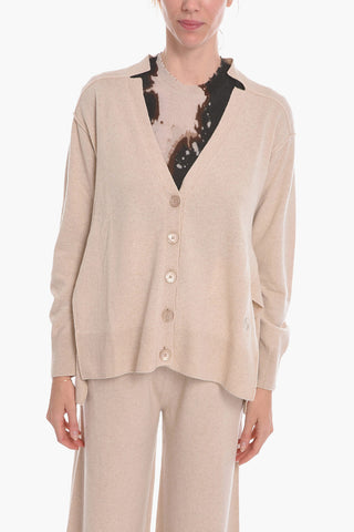 Cashmere-blend Relax fitting Cardigan with Side Slits
