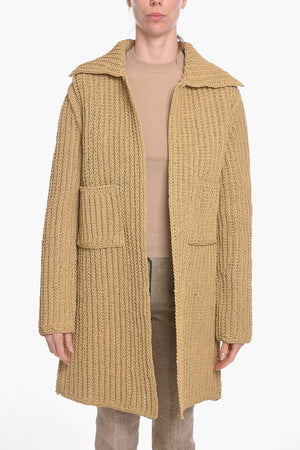 SALON 01 Leather-Knit Coat