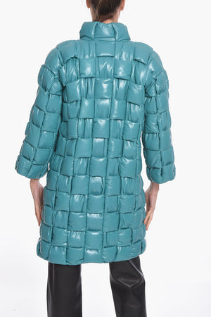 Quilted Braided Leather Coat