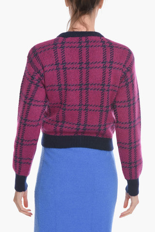 Tartan Cardigan with Lurex Details