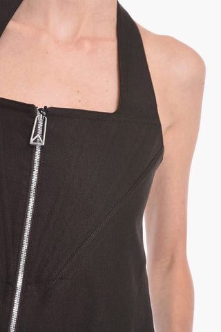 SALON 01 Stretch-linen Halterneck Jumpsuit with Bodice