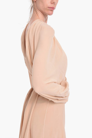 MM4 Chiffon Silk Dress with Self-tie Detailing