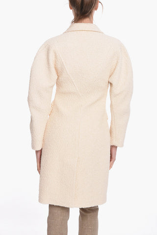 Stretch Cotton Bouclé Single-Breasted Coat