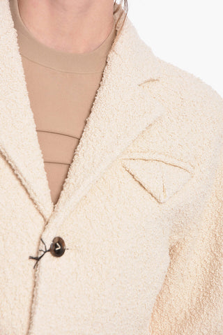 Stretch Cotton Bouclé Single-Breasted Coat