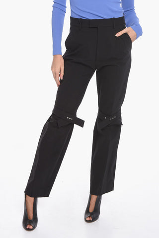 Pantaloni in Nylon Stretch con Dettagli Removibili