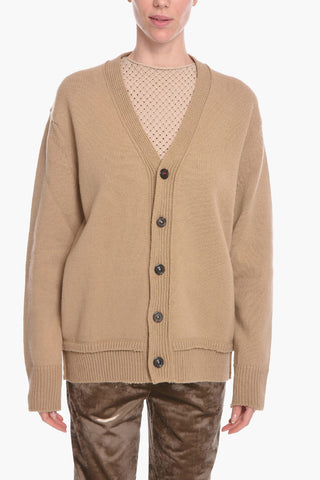 MM4 Cardigan UNISEX in Misto Lana con Toppe in Suede
