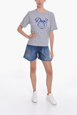 Crewneck T-shirt with Front Graphic Print