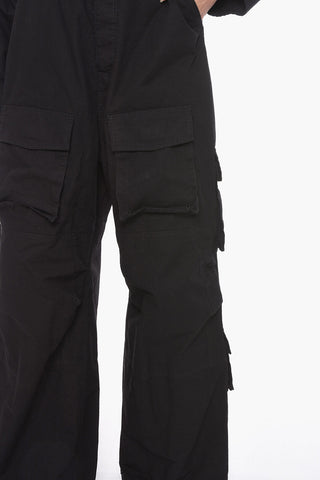 Cotton-canvas SWING Oversized Cargo Jumpsuit with V-neck