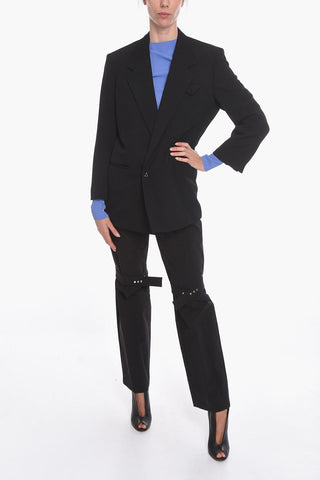 Blazer Monopetto in Gabardine di Lana