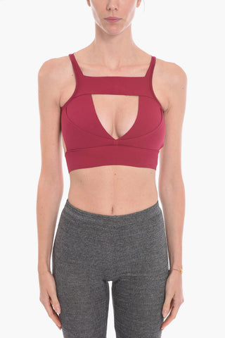 EDFU V-neckline Cropped Top with Cut Out Detailing