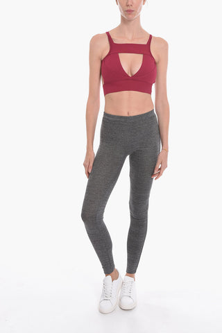 EDFU V-neckline Cropped Top with Cut Out Detailing