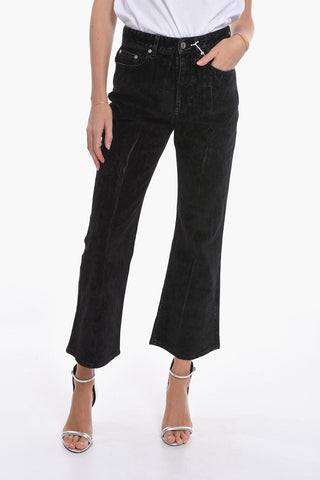 Velour-effect Flared Denims 27cm