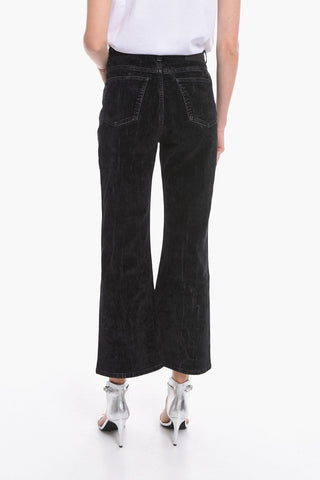 Velour-effect Flared Denims 27cm