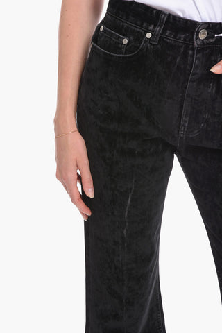 Velour-effect Flared Denims 27cm