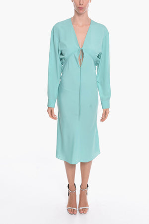 Viscose Crepe Long Dress GREBSEH with Cut-out Detail