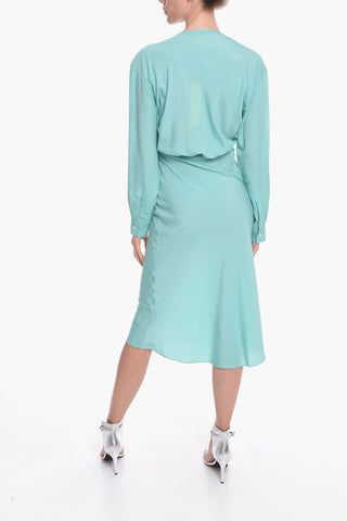 Viscose Crepe Long Dress GREBSEH with Cut-out Detail