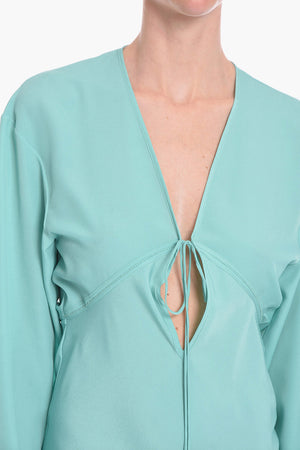 Viscose Crepe Long Dress GREBSEH with Cut-out Detail