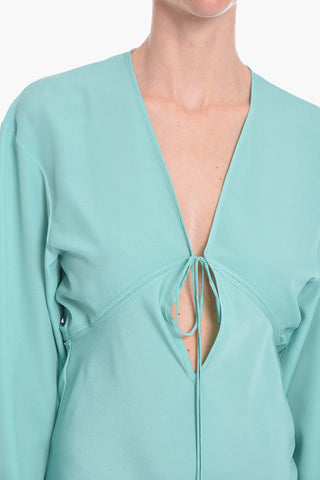 Viscose Crepe Long Dress GREBSEH with Cut-out Detail