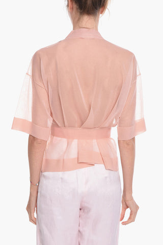 Cardigan a Maniche Corte con CIntura