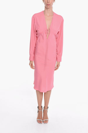 Vestito Lungo GREBSEH in Crepe di Viscosa con Dettaglio Cut-out