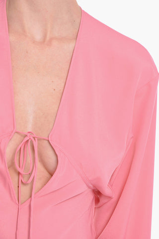 Langes Kleid GREBSEH aus Viskose-Crêpe mit Cut-out-Detail
