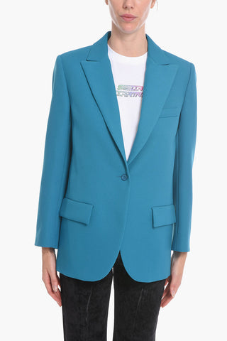 Single-Button Blazer with Peak Lapel