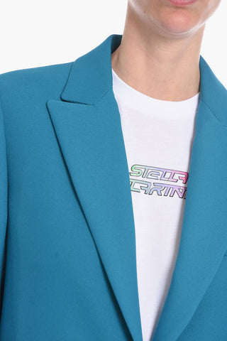 Single-Button Blazer with Peak Lapel