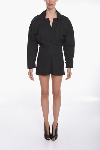 Tech Cotton-toile Long-sleeved Top with Cut-out Detail