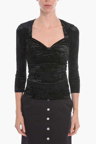 Velvet GUBAIA Top with Front Bow
