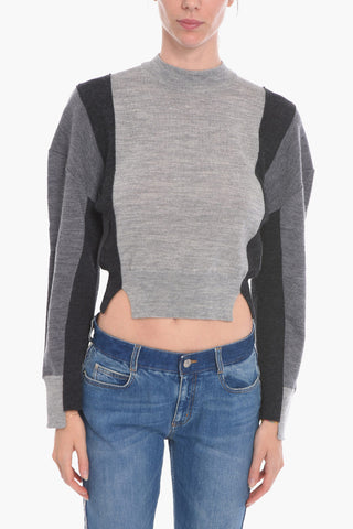 Virgin-wool Turtleneck Sweater with Slits at Hem