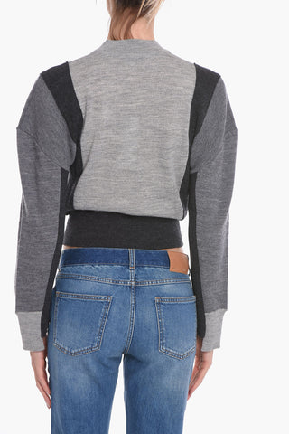 Virgin-wool Turtleneck Sweater with Slits at Hem