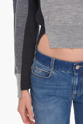 Virgin-wool Turtleneck Sweater with Slits at Hem