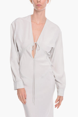 Vestito Lungo GREBSEH in Crepe di Viscosa con Dettaglio Cut-out