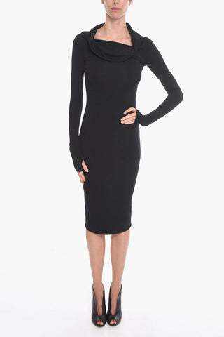 Bodycon Maxi Dress with Cowl Neckline