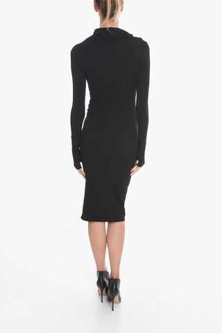 Bodycon Maxi Dress with Cowl Neckline