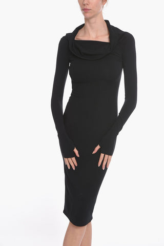 Bodycon Maxi Dress with Cowl Neckline