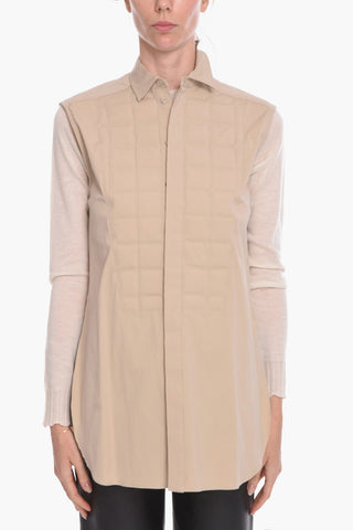 Camicia Smanicata in Popeline di Cotone Compatto
