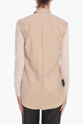 Camicia Smanicata in Popeline di Cotone Compatto