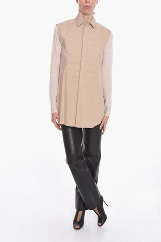 Camicia Smanicata in Popeline di Cotone Compatto